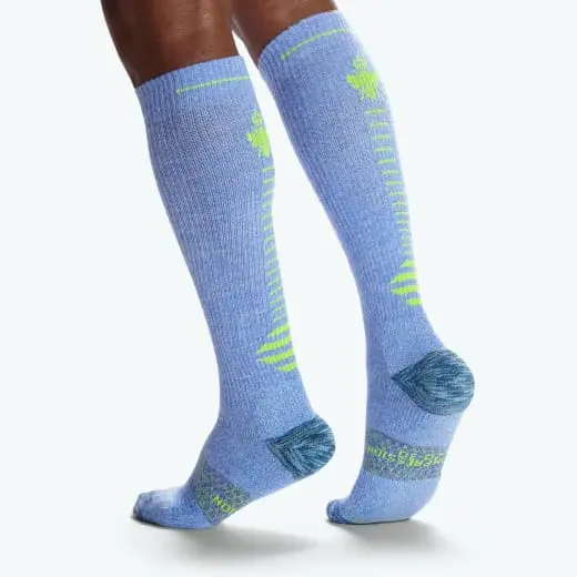 Blue and Green Bombas Compression Socks