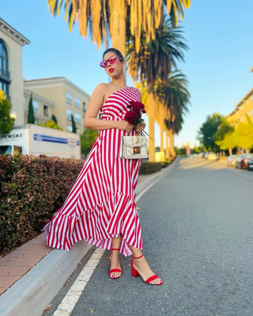 Rotita Reviews Red and white stripe dress